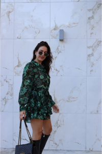 "Vivien" Floral Green Set 